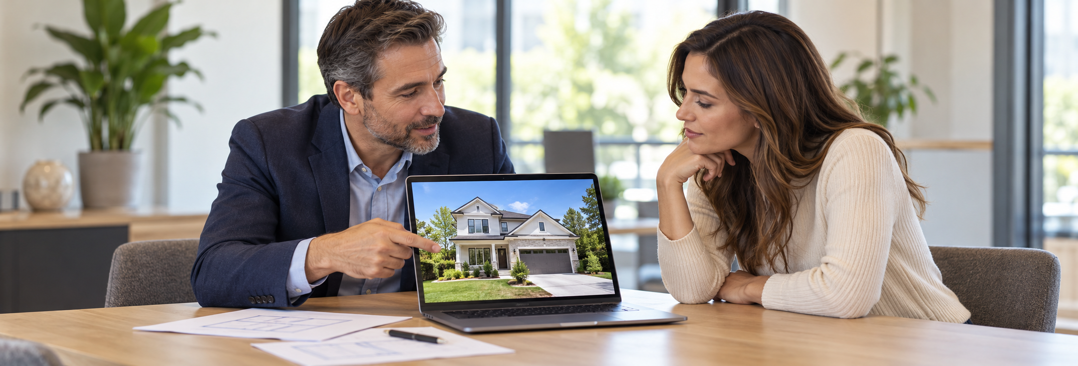 Advisor and investor review a property