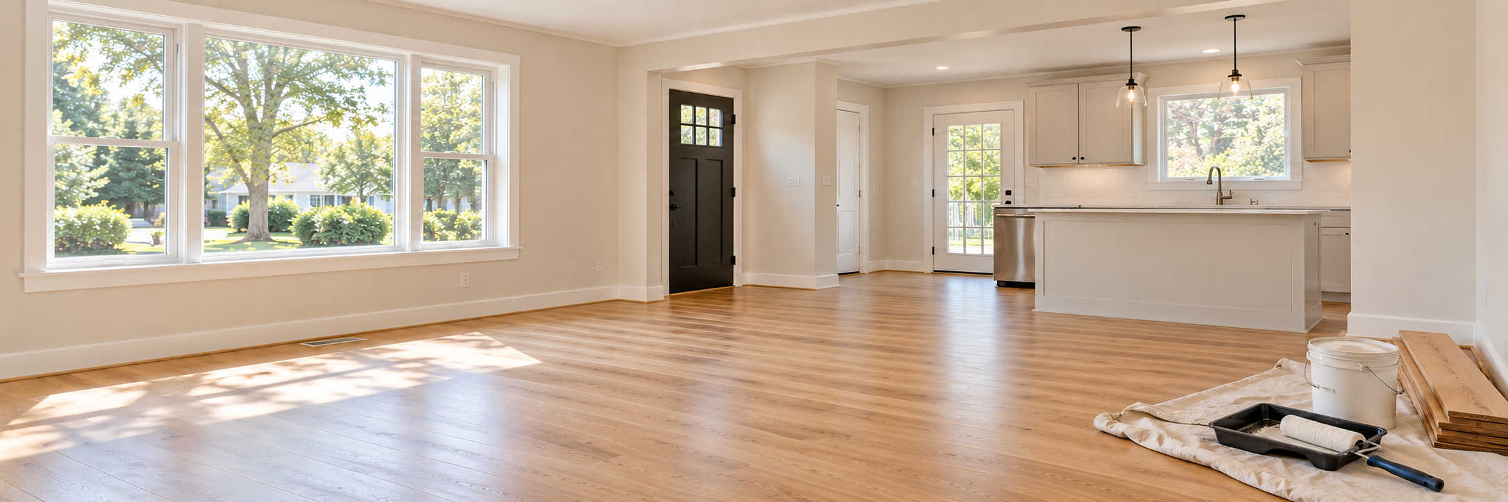 Warm panoramic rental kitchen renovation