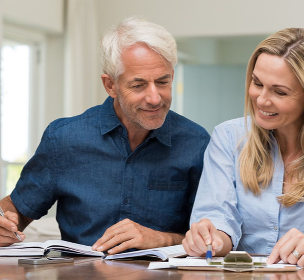 couple working on documents together